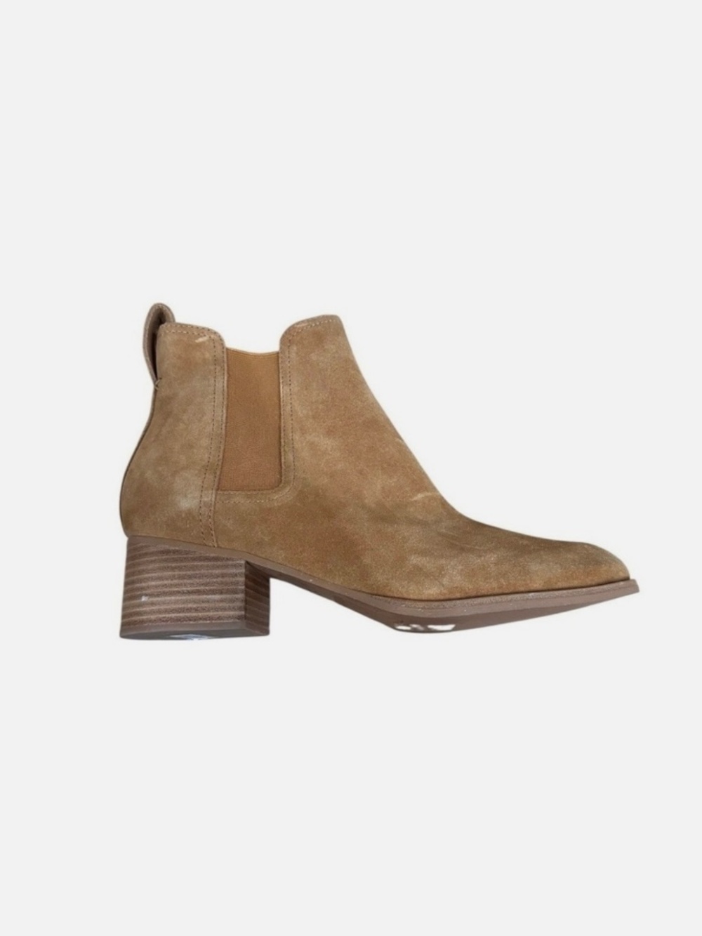 Rag & Bone Walker Chelsea Boots Camel Brown US 7.6 Suede Ankle Block Heel Tan
